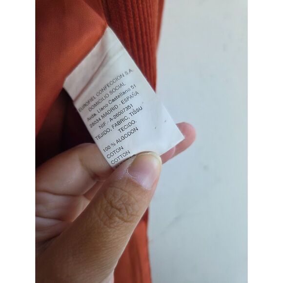 Cortefiel Women Brown Red 100% Cotton Corduroy 2 Button Blazer size 44/US Large - Picture 7 of 8